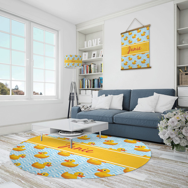 Rubber Duckie Round Area Rug - IN CONTEXT