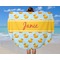 Rubber Duckie Round Beach Towel - In Use