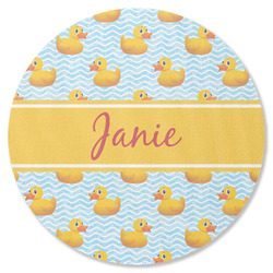 Rubber Duckie Round Rubber Backed Coaster (Personalized)