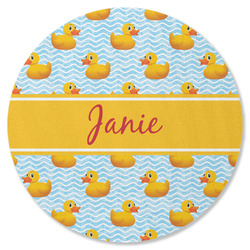 Rubber Duckie Round Rubber Backed Coaster (Personalized)