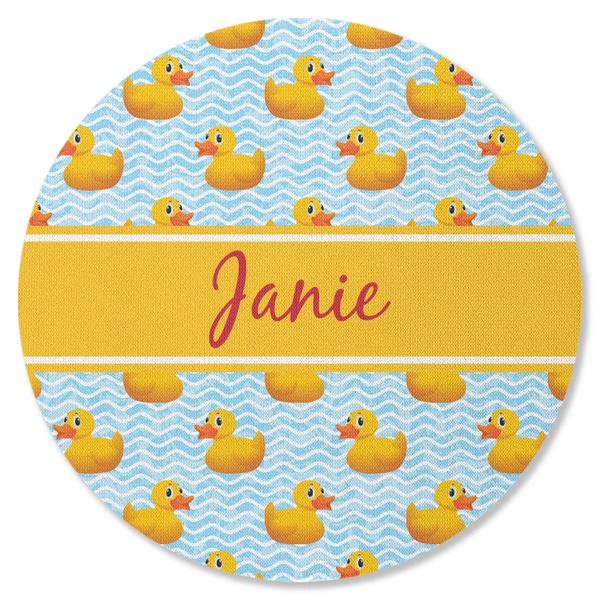 Rubber Duckie Round Coaster Rubber Back - Single