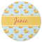 Rubber Duckie Round Rubber Backed Coaster (Personalized)