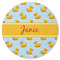 Rubber Duckie Round Rubber Backed Coaster (Personalized)