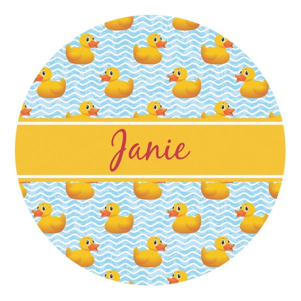 Custom Rubber Duckie Round Decal - XLarge (Personalized)