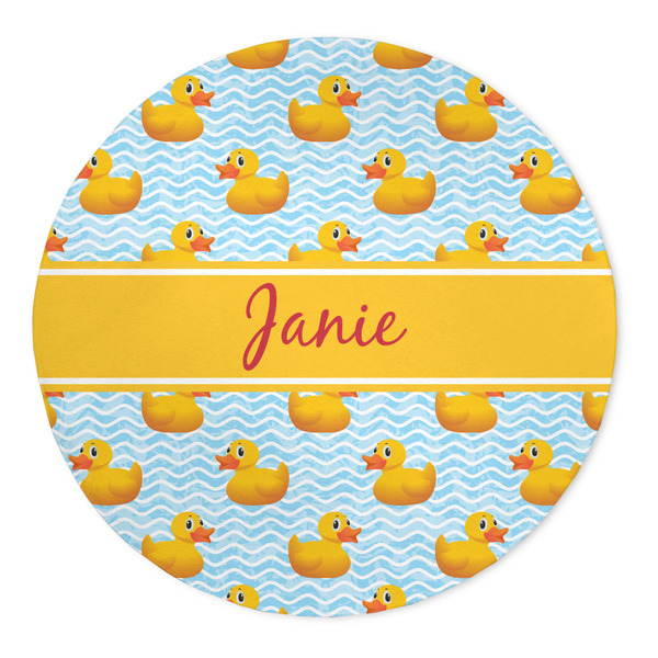 Custom Rubber Duckie 5' Round Indoor Area Rug (Personalized)