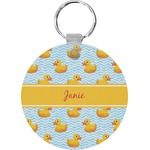 Rubber Duckie Round Plastic Keychain (Personalized)