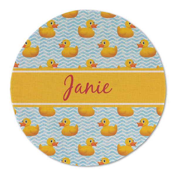 Rubber Duckie Round Linen Placemats - FRONT (Double Sided)