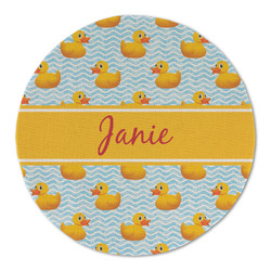 Rubber Duckie Round Linen Placemat (Personalized)