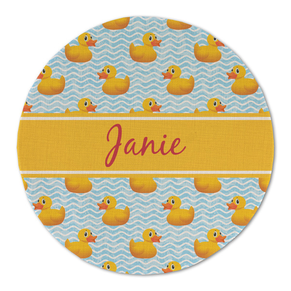 Custom Rubber Duckie Round Linen Placemat (Personalized)