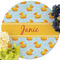 Rubber Duckie Round Linen Placemats - Front (w flowers)