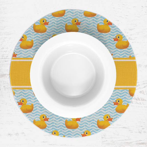 Rubber Duckie Round Linen Placemats - LIFESTYLE (single)
