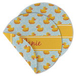 Rubber Duckie Round Linen Placemat - Double Sided (Personalized)