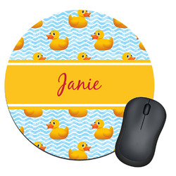 Rubber Duckie Round Mouse Pad (Personalized)