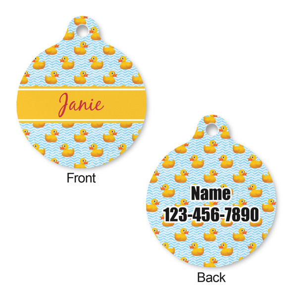 Rubber Duckie Round Pet ID Tag - Large - Approval