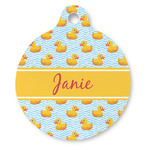 Rubber Duckie Round Pet ID Tag - Large (Personalized)