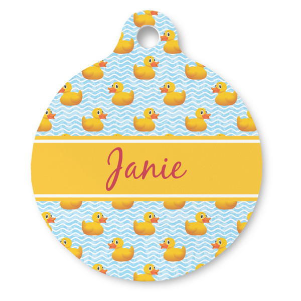 Custom Rubber Duckie Round Pet ID Tag (Personalized)