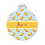 Rubber Duckie Round Pet ID Tag - Small (Personalized)