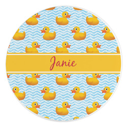Rubber Duckie Round Stone Trivet (Personalized)