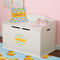 Rubber Duckie Round Wall Decal on Toy Chest