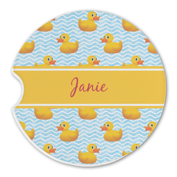 Custom Rubber Duckie Sandstone Car Coaster - Single (Personalized)