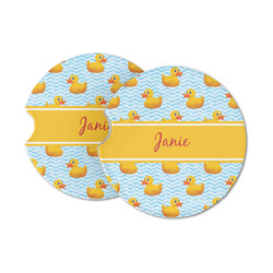 Rubber Duckie Sandstone Car Coasters - Set of 2 (Personalized)