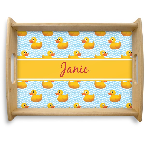 Custom Rubber Duckie Natural Wooden Tray - Large (Personalized)
