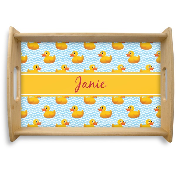 Custom Rubber Duckie Natural Wooden Tray - Small (Personalized)