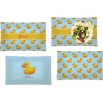 Rubber Duckie Set of 4 Glass Rectangular Lunch / Dinner Plate (Personalized)