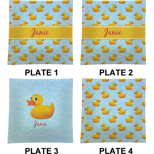 Rubber Duckie Set of Square Dinner Plates (Approval)