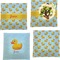 Rubber Duckie Set of 4 Glass Square Lunch / Dinner Plate 9.5" (Personalized)