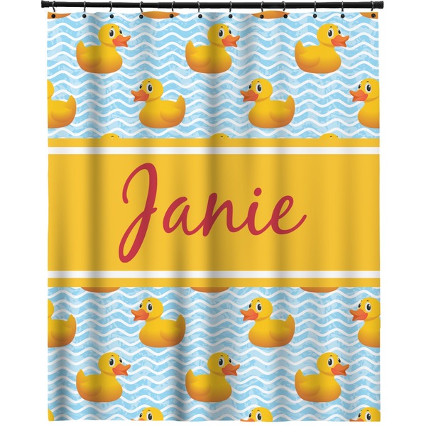 Custom Rubber Duckie Extra Long Shower Curtain - 70"x84" (Personalized)