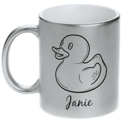 Rubber Duckie Metallic Silver Mug (Personalized)