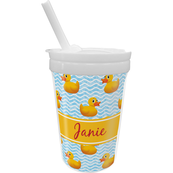 Custom Rubber Duckie Sippy Cup with Straw (Personalized)