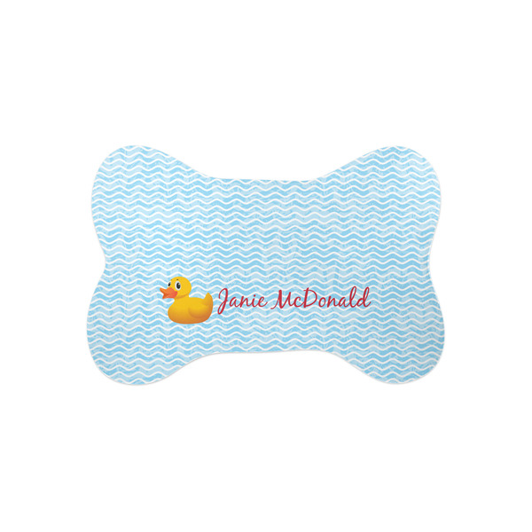 Custom Rubber Duckie Bone Shaped Dog Food Mat (Small) (Personalized)