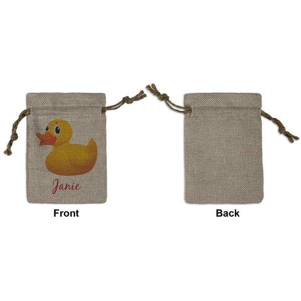 Rubber Duckie Small Burlap Gift Bag - Front Approval