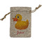 Rubber Duckie Small Burlap Gift Bag - Front