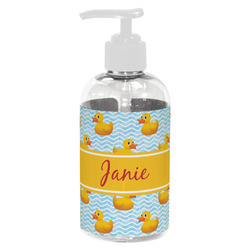 Rubber Duckie Plastic Soap / Lotion Dispenser (8 oz - Small - White) (Personalized)