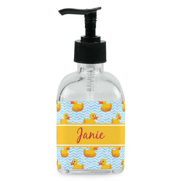 Custom Rubber Duckie Glass Soap & Lotion Bottle - Single Bottle (Personalized)