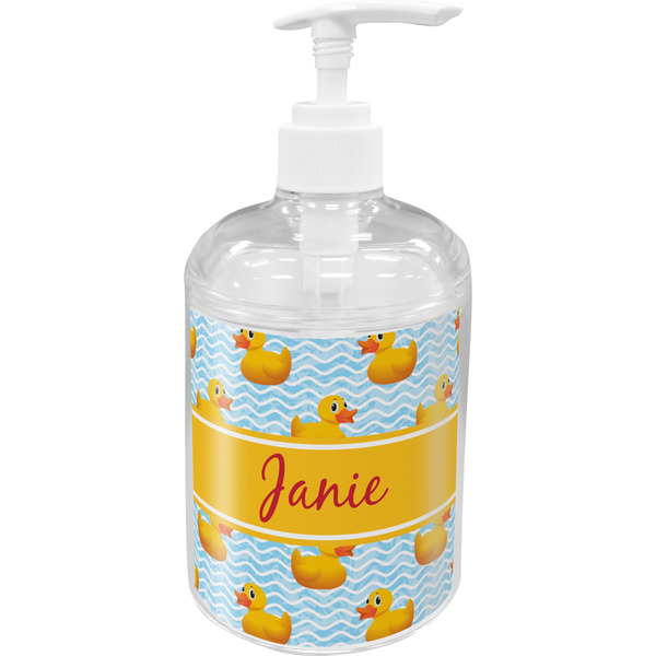 Custom Rubber Duckie Acrylic Soap & Lotion Bottle (Personalized)