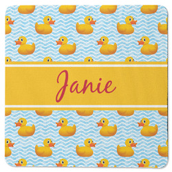 Rubber Duckie Square Rubber Backed Coaster (Personalized)