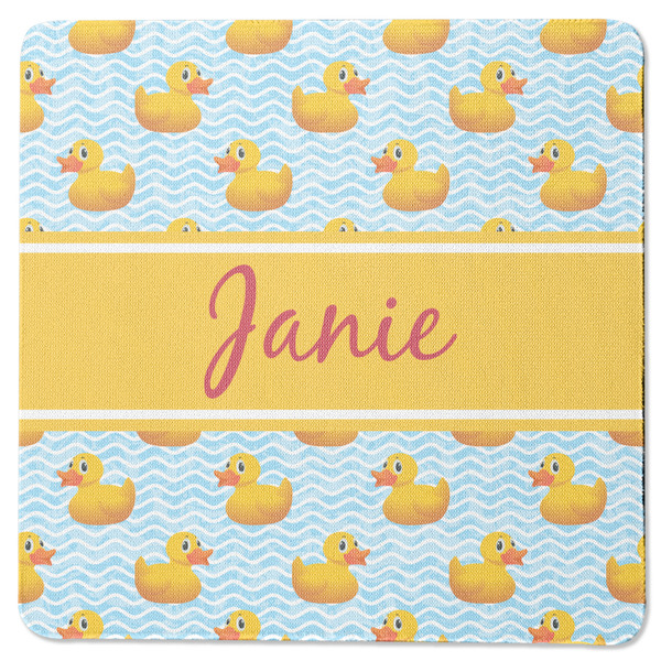 Rubber Duckie Square Coaster Rubber Back - Single