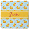 Rubber Duckie Square Rubber Backed Coaster (Personalized)