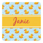 Rubber Duckie Square Decal - Small (Personalized)