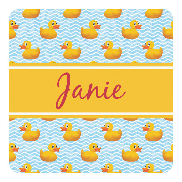 Custom Rubber Duckie Square Decal - Medium (Personalized)