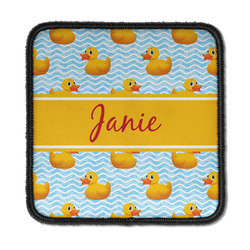 Rubber Duckie Iron On Square Patch w/ Name or Text