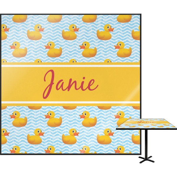 Custom Rubber Duckie Square Table Top - 30" (Personalized)