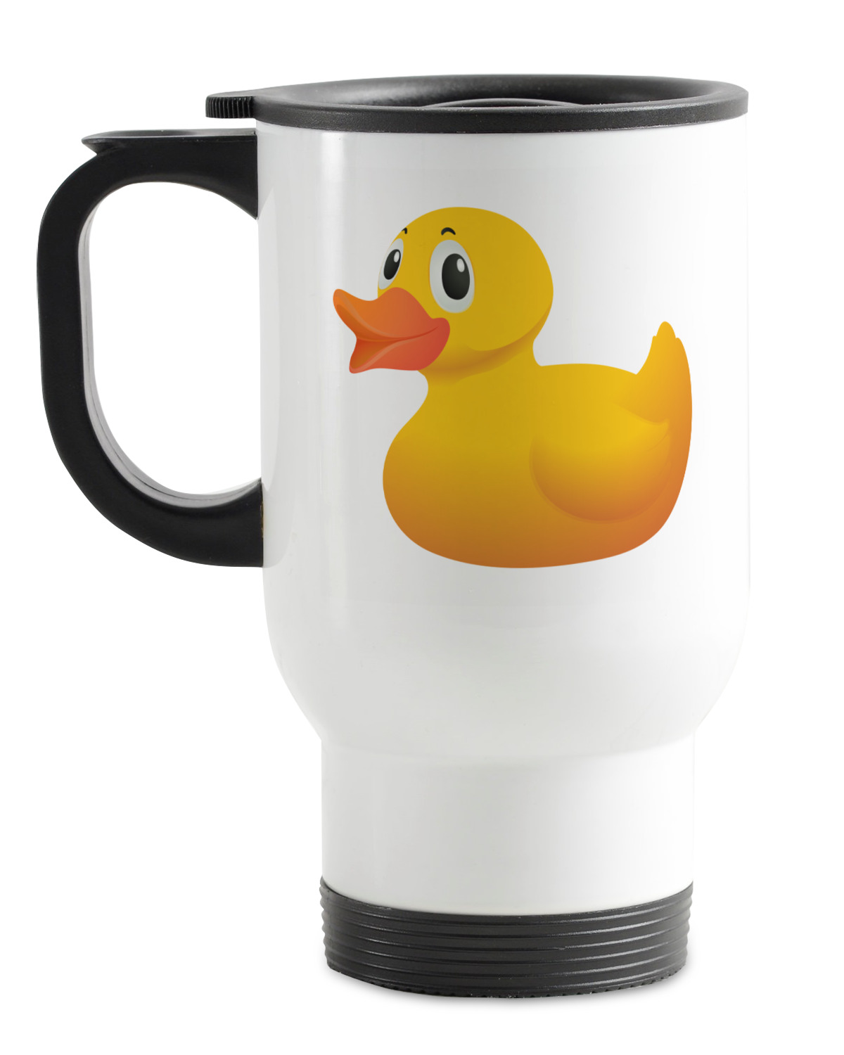 Custom Rubber Duckie Stainless Steel Travel Mug with Handle