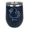 Rubber Duckie Stainless Wine Tumblers - Navy - Double Sided - Front