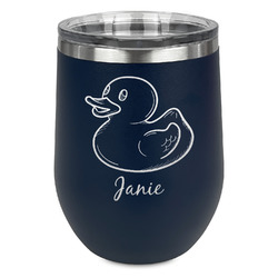Rubber Duckie Stemless Wine Tumbler - 5 Color Choices - Stainless Steel  (Personalized)