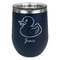 Rubber Duckie Stainless Wine Tumblers - Navy - Single Sided - Front